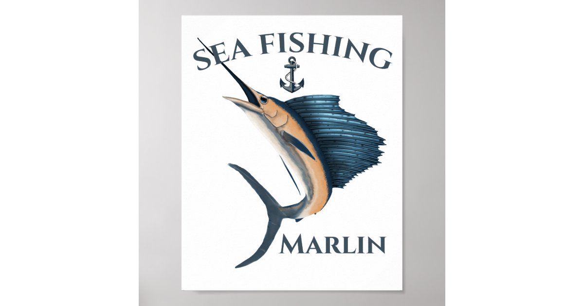 Deep Sea Fishing Marlin Poster