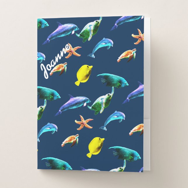 Deep Sea Life Personalized Pocket Folder (Front)