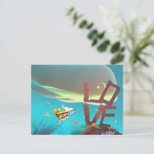 Deep Sea LOVE: Iron T & Smile Pup Snorkeling Announcement Postcard