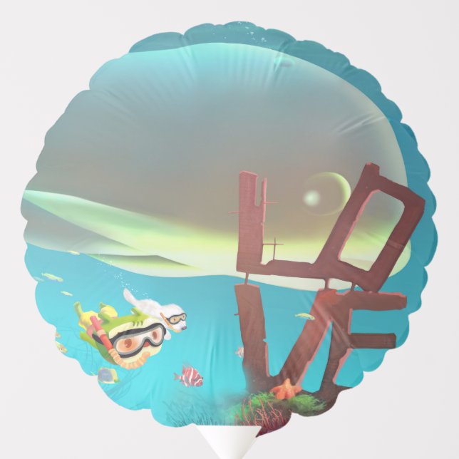 Deep Sea LOVE: Iron T & Smile Pup Snorkeling Balloon (Front)