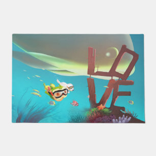 Deep Sea LOVE: Iron T & Smile Pup Snorkeling Doormat