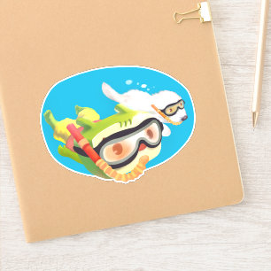 Deep Sea LOVE: Iron T & Smile Pup Snorkeling Sticker