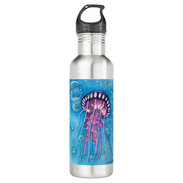 Deep Sea Medusa Stainless Steel Water Bottle (Front)