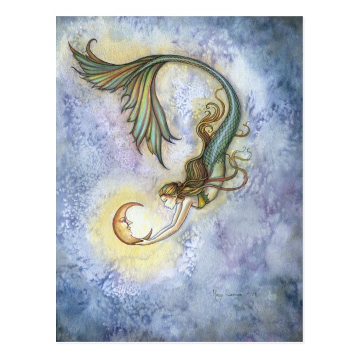 Deep Sea Moon Mermaid Postcard