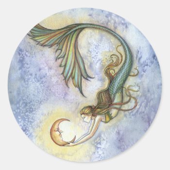 Deep Sea Moon Sticker by robmolily at Zazzle