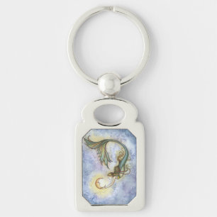 Deep Sea MoonMermaid Fantasy Art by Molly Harrison Keychain