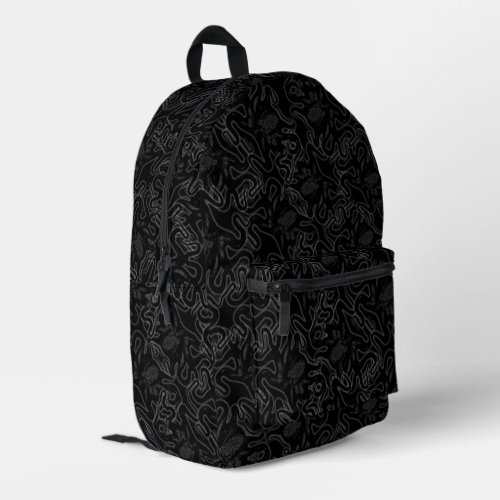 Deep Sea Octopus Black on Black Visual Effect Printed Backpack
