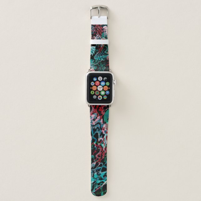 Deep Sea octopus | Blue Water | Dark Black Apple Watch Band (Front)