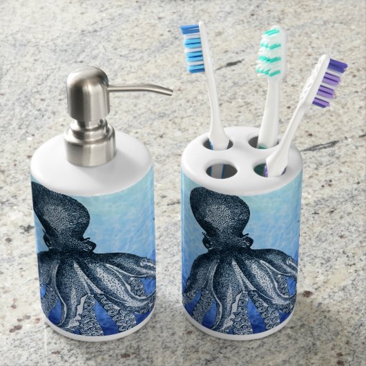 Deep Sea Octopus Soap Dispenser And Toothbrush Holder (Front)