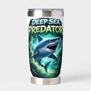 Deep sea predator shark water bottle insulated tumbler