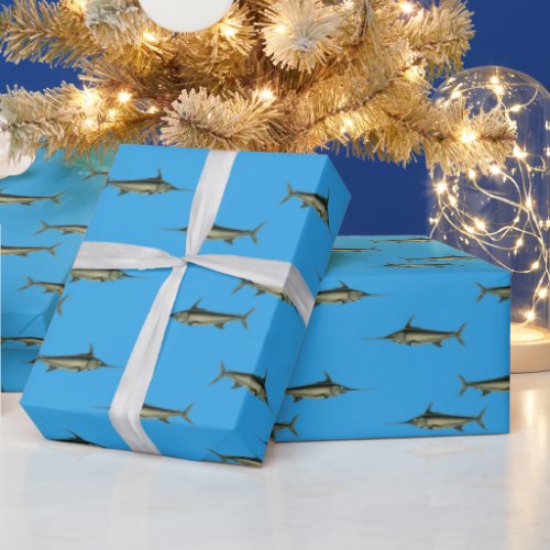 Deep Sea Swordfish Pattern Wrapping Paper