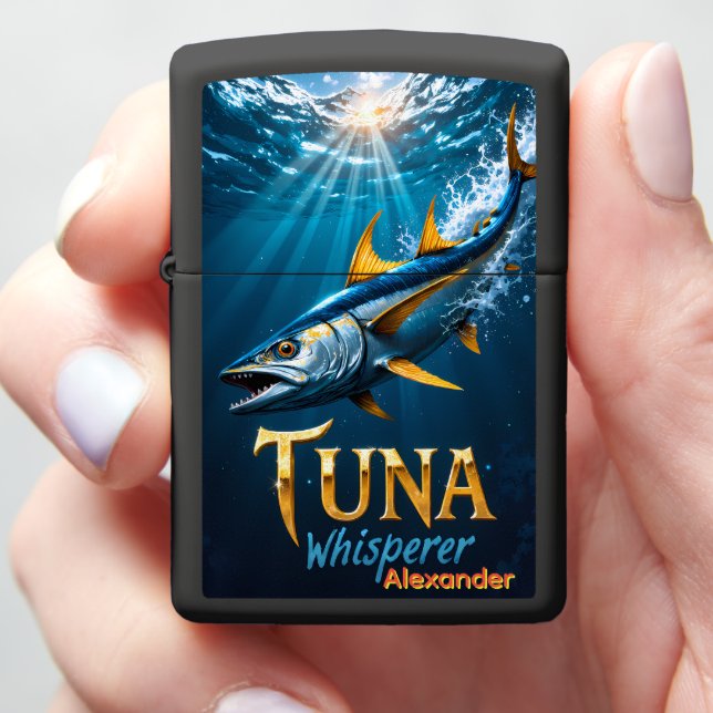 Deep Sea Tuna Hunter Personalized Accessory Zippo Lighter (In Hand)