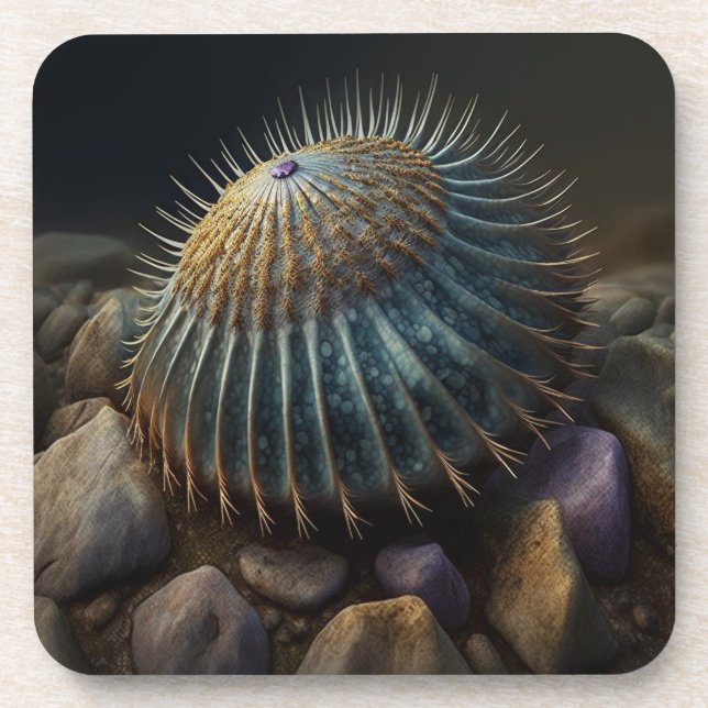 Deep Sea Urchin Beverage Coaster (Front)
