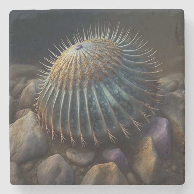 Deep Sea Urchin Stone Coaster (Front)