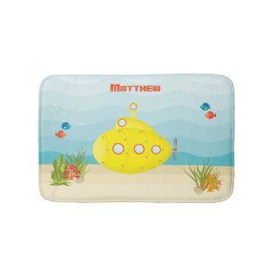 Deep Sea Yellow Submarine Bathroom Mat