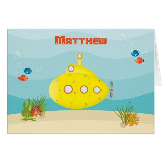 Deep Sea Yellow Submarine Cards (Front Horizontal)