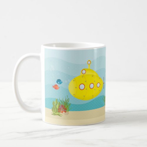 Deep Sea Yellow Submarine Coffee Mug