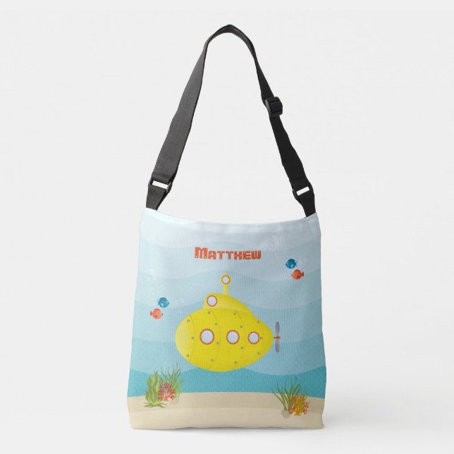 Deep Sea Yellow Submarine Crossbody Bag (Front)
