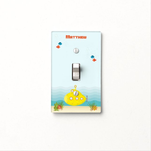 Deep Sea Yellow Submarine Light Switch Cover (In Situ)