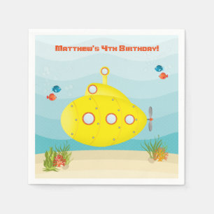 Deep Sea Yellow Submarine Napkins