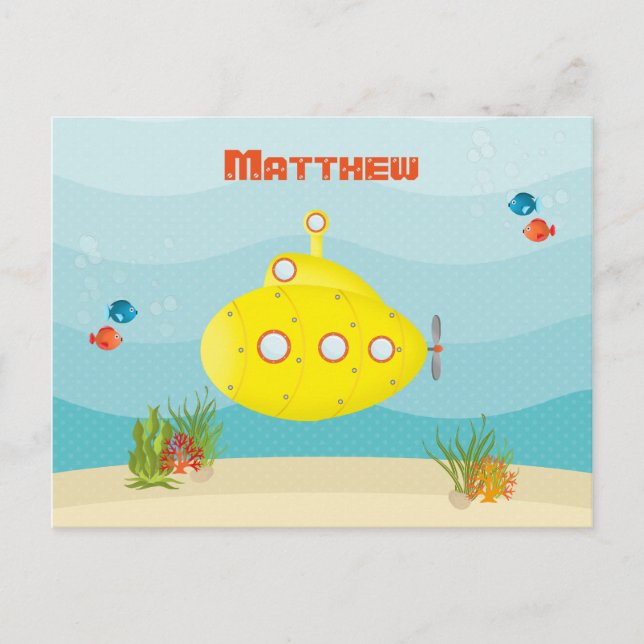 Deep Sea Yellow Submarine Postcard (Front)