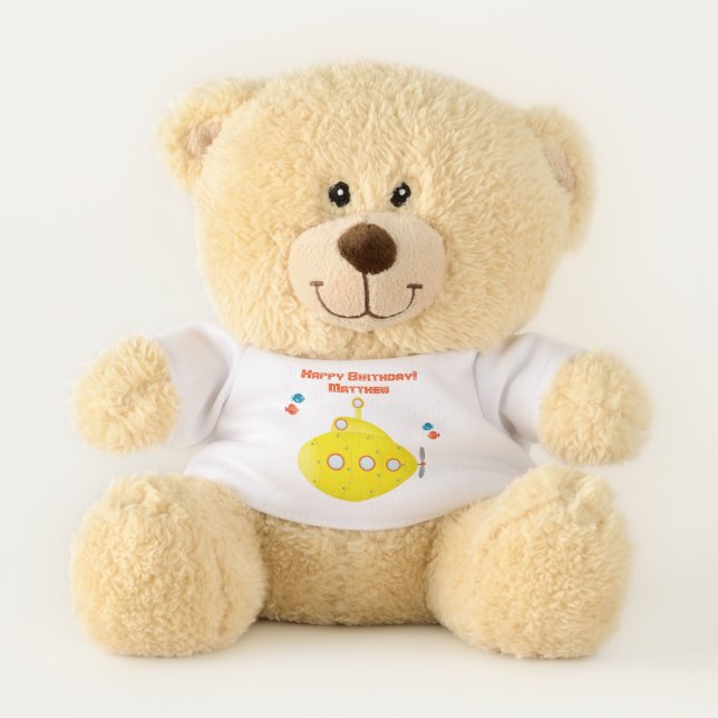 Deep Sea Yellow Submarine Teddy Bear (Front)