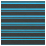 Deep Sky Blue and Black Colored Pattern Fabric