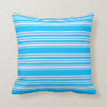 [ Thumbnail: Deep Sky Blue and Lavender Colored Lines Pillow ]