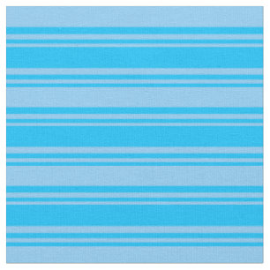 Deep Sky Blue and Light Sky Blue Colored Stripes Fabric
