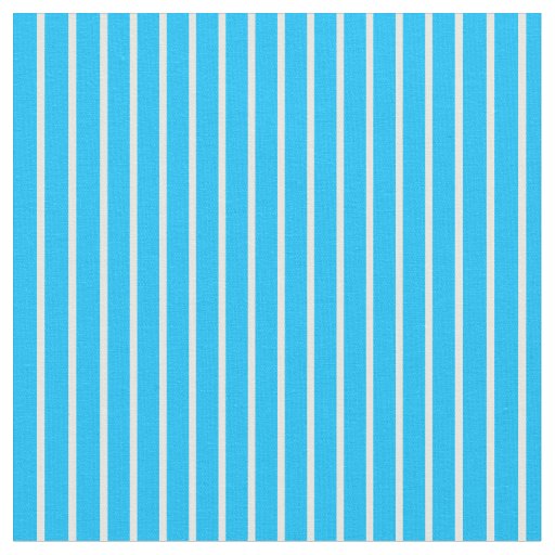 Deep Sky Blue and Mint Cream Stripes Fabric