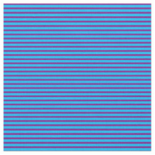 Deep Sky Blue and Purple Lines/Stripes Pattern Fabric