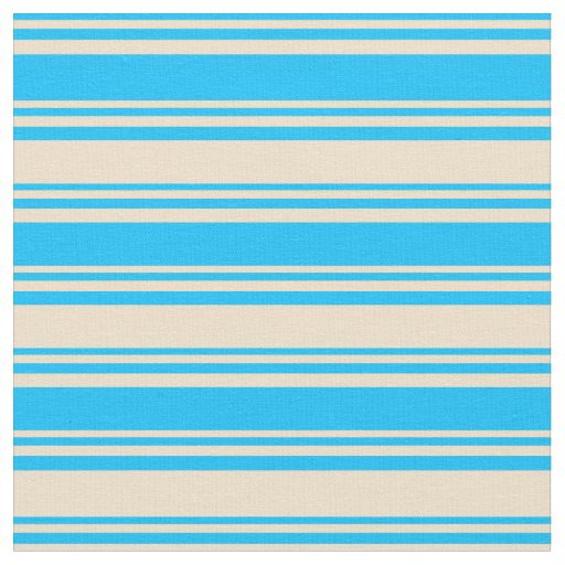 Deep Sky Blue and Tan Colored Pattern Fabric