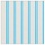 [ Thumbnail: Deep Sky Blue and White Colored Pattern Fabric ]