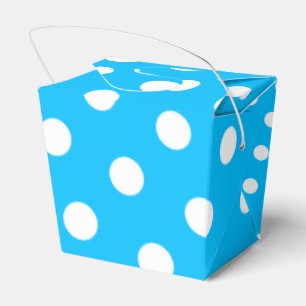 Deep Sky Blue and White Dots Favor Boxes