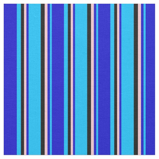 Deep Sky Blue, Blue, Pink, and Black Colored Fabric