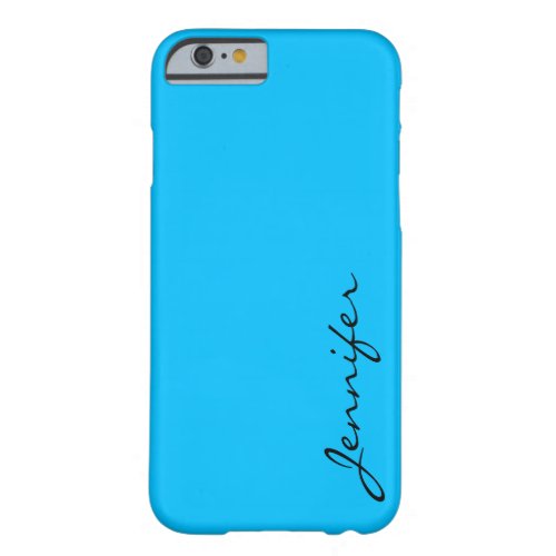 Deep sky blue color background barely there iPhone 6 case