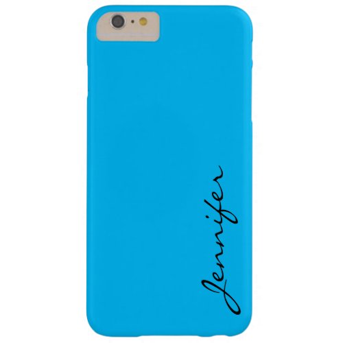 Deep sky blue color background barely there iPhone 6 plus case