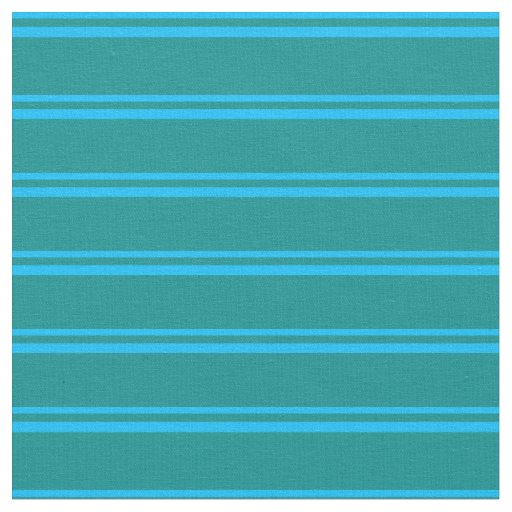 Deep Sky Blue & Dark Cyan Lines/Stripes Pattern Fabric