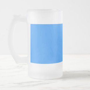 Deep Sky Blue Frosted Glass Beer Mug