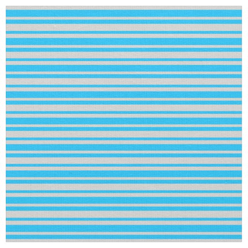 Deep Sky Blue & Light Gray Lines Pattern Fabric