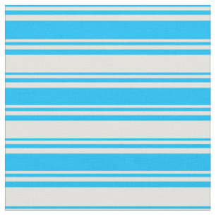 Deep Sky Blue & Light Yellow Pattern of Stripes Fabric