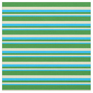 Deep Sky Blue, Pale Goldenrod & Forest Green Fabric