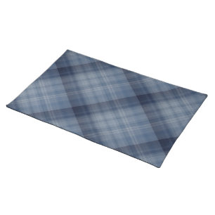 Deep Sky Blue Plaid Cloth Placemat