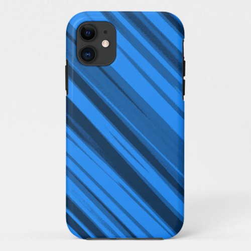 Deep Sky Blue Stripes Seamless graphic art iPhone 11 Case