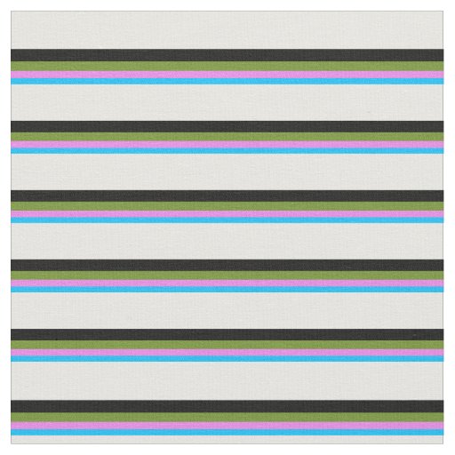 Deep Sky Blue, Violet, Green, Black, and White Fabric