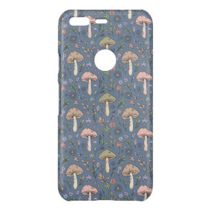 Deep Slate Gray Fungi Seamless Pattern Uncommon Google Pixel Case