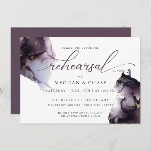 Deep Smoky Purple Gem Geode Invitation