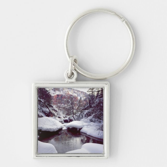 Deep snow at Middle Emerald Pools Keychain (Front)