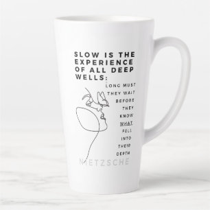 Deep Soul Introvert philosophy quote Nietzsche Latte Mug