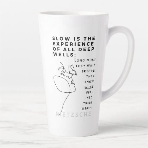 Deep Soul Introvert philosophy quote Nietzsche  Latte Mug